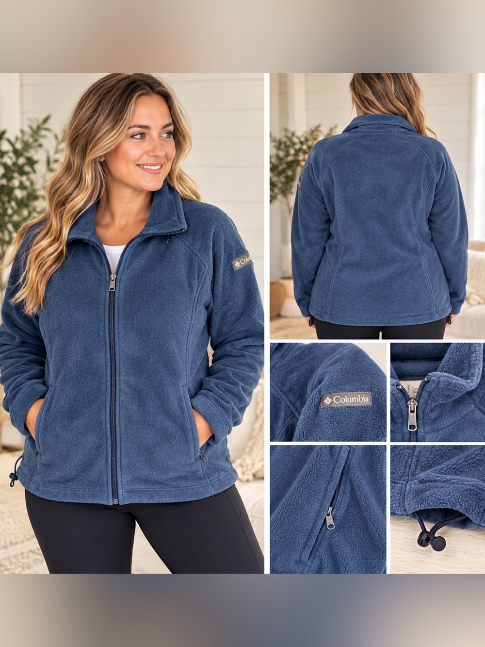 NWT Columbia Benton Springs Full Zip Fleece Jacket Women’s XL Blue